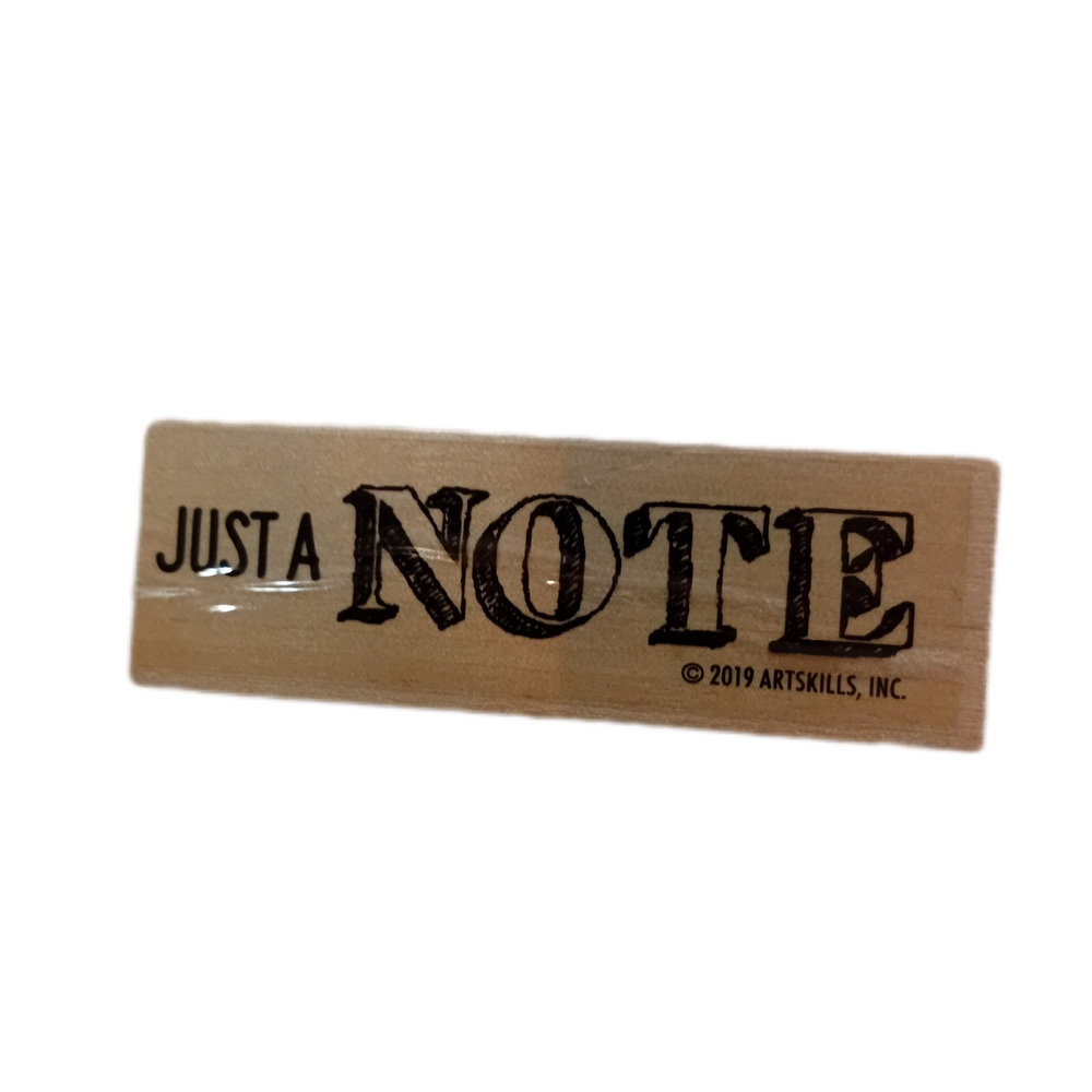 Just A Note Wooden Stamp - Brown